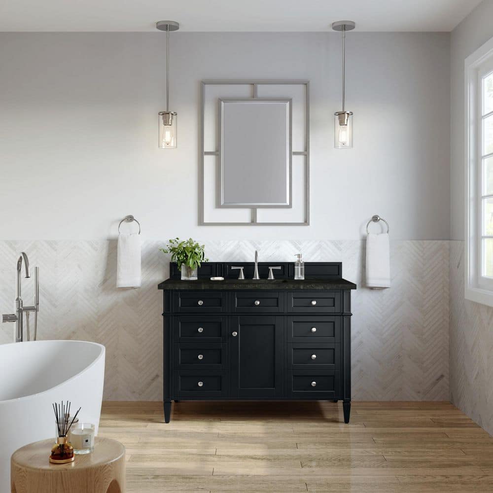Brittany 48.0 in. Single Bath Vanity in Black Onyx with Phantome Engineered Composite Top price history on PriceWatchPro
