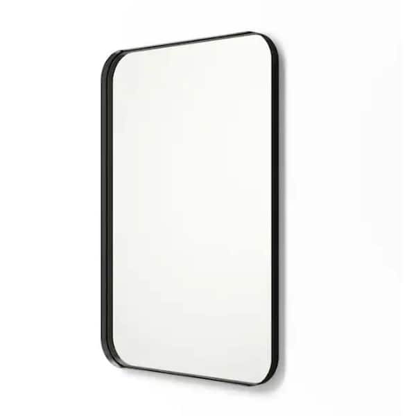 Unbranded 24 in. W x 36 in. H Rectangular Aluminum Alloy Framed Wall Bathroom Vanity Mirror in Black