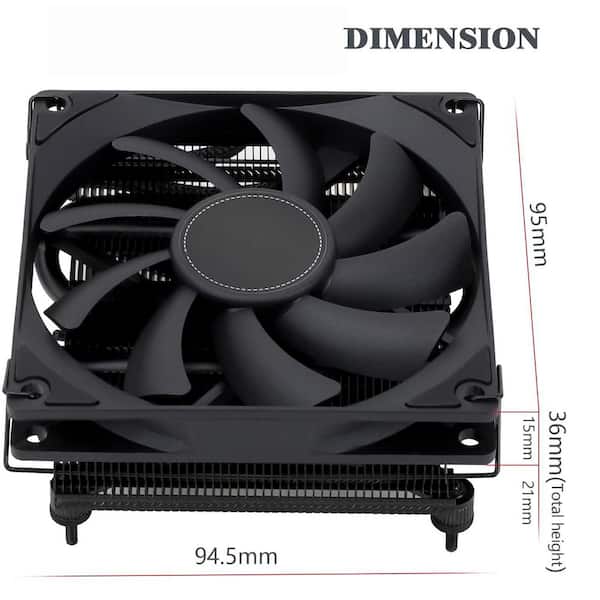 Lukyamzn AXP90 X36 Black Low Profile CPU Cooler 92mm Slim PWM Fan