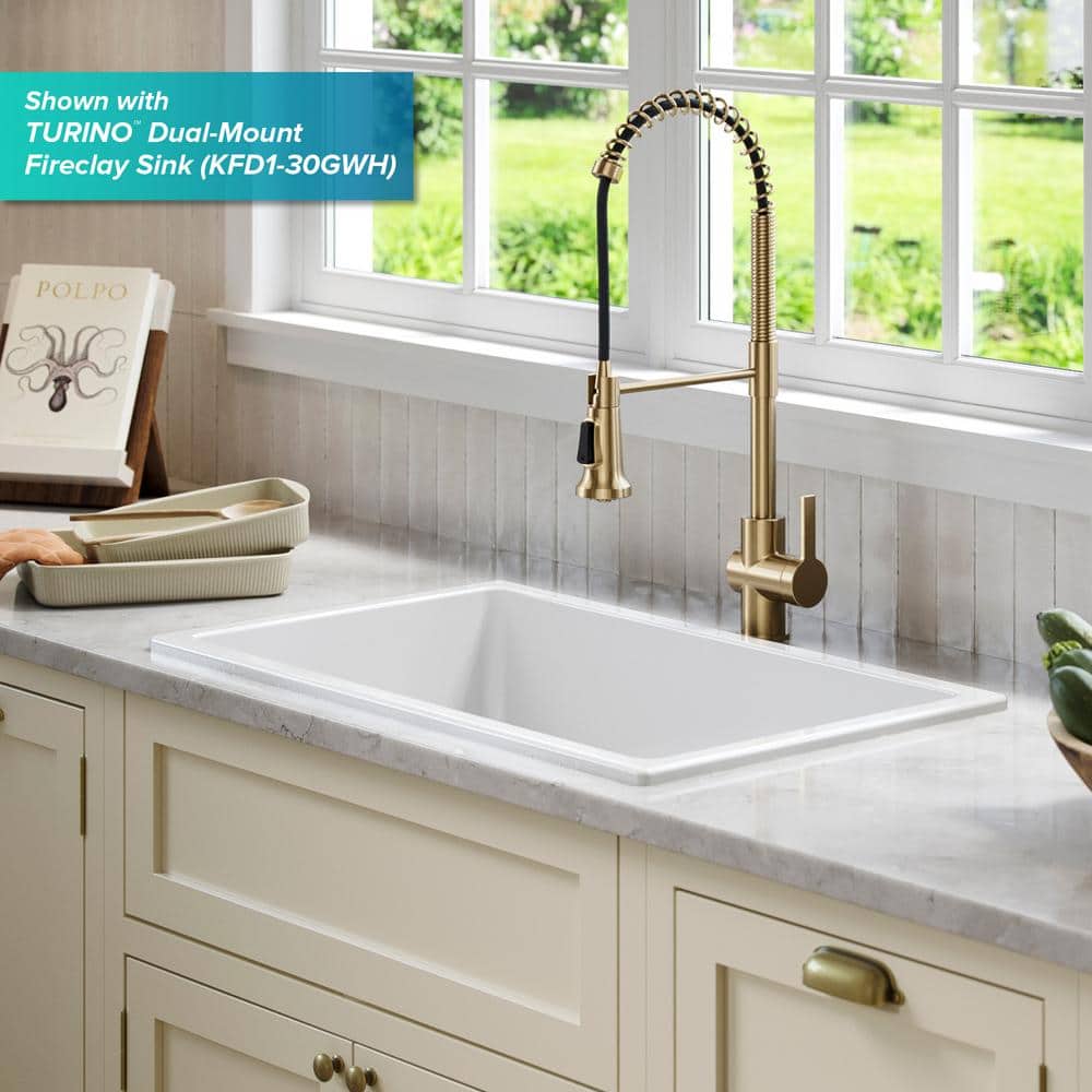 Champagne Bronze Commercial Style Pull-Down Kitchen Faucet