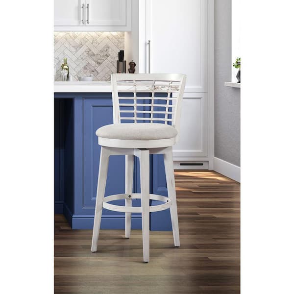Beach Comber Weathered White Wood Bar Stool
