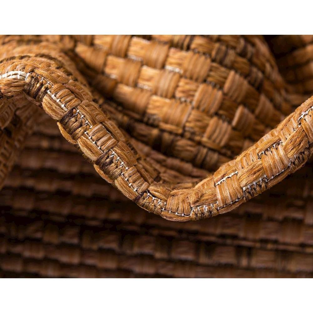 Light Brown Rectangular Stripe Synthetic Outdoor Rug 2'2" x 3'1"