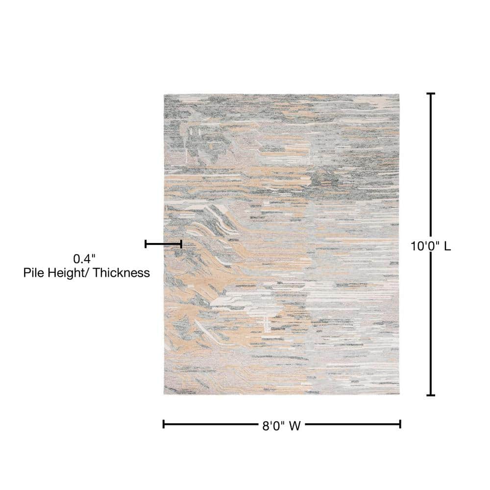 Hand-Tufted Natural Gold Wool 8' x 10' Area Rug