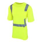 Men's Large Hi-Visibility Yellow ANSI Class 2 Short-Sleeve Shirt