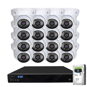 16-Channel 5MP NVR 4TB Security Camera System with 16 Wired IP Cameras Turret Fixed Lens, Built-In Mic, Human Detection