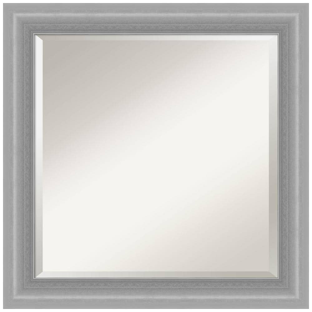 Medium Square Peak Polished Nickel Beveled Glass Casual Mirror (24.5 in. H x 24.5 in. W) price history on PriceWatchPro