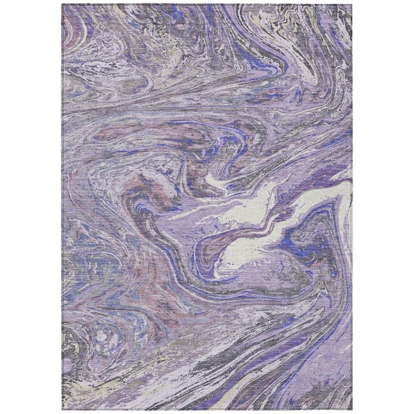 Chantille Machine Washable Indoor/Outdoor Abstract ACN1061 Lavender 2 ft. 6 in. x 3 ft. 10 in. Area Rug