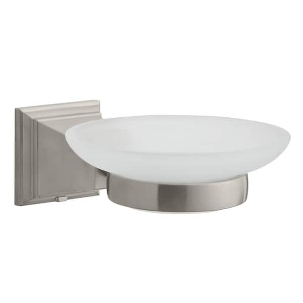 Napie 53012_53020.09_53021.09 by WS Bath Collections, Wall Mounted Ceramic Soap  Dish and Toothbrush Holder Set with Polished Chrome Holder