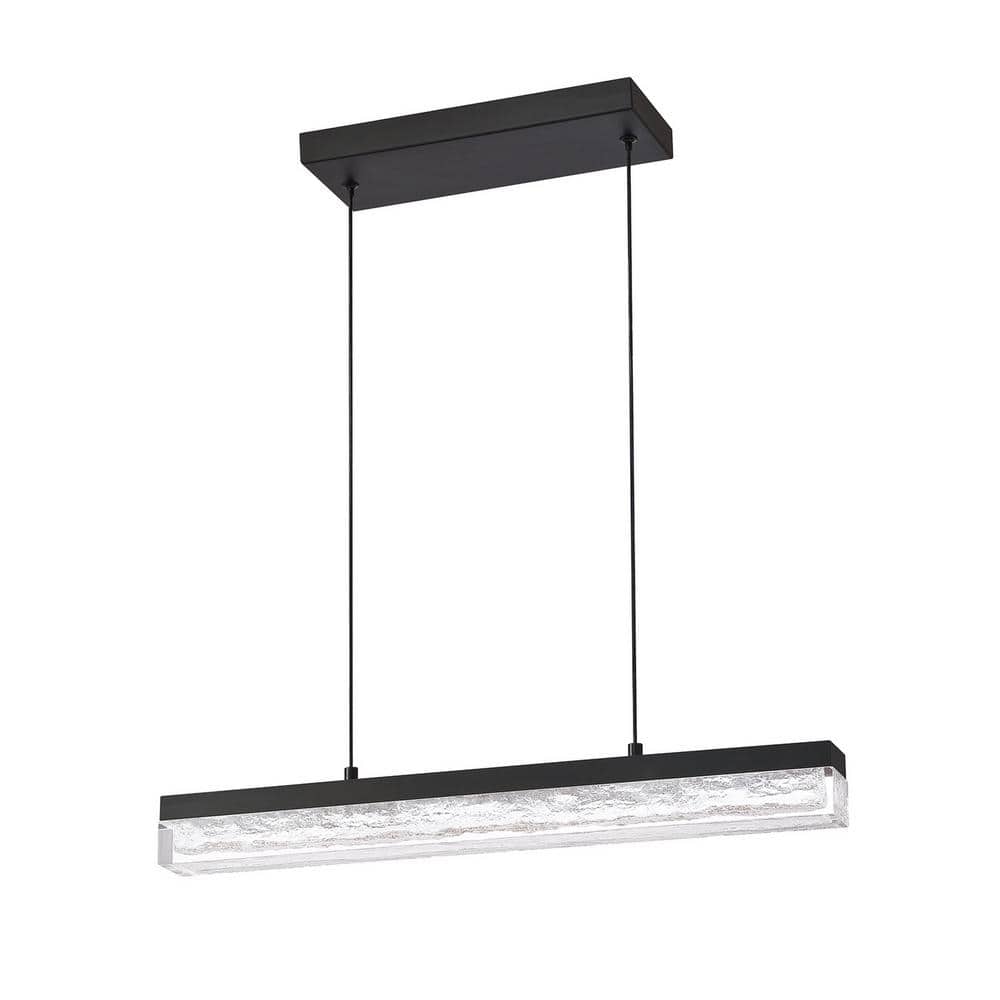 Kendal Lighting BLACK ICE 1Light Black Tubed Integrated LED Pendant