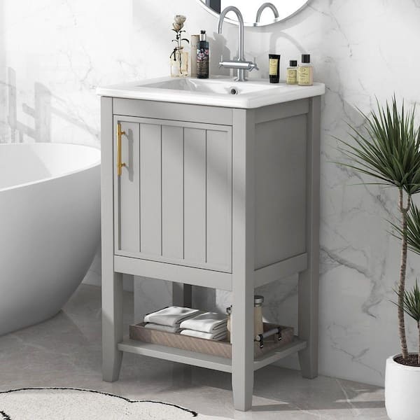 Dimakai 20 in. Bathroom Vanity with Sink 15.5 in. W x 20 in. D x