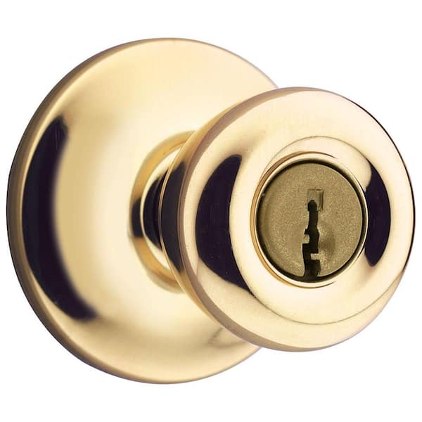 Kwikset Tylo Polished Brass Keyed Entry Door Knob