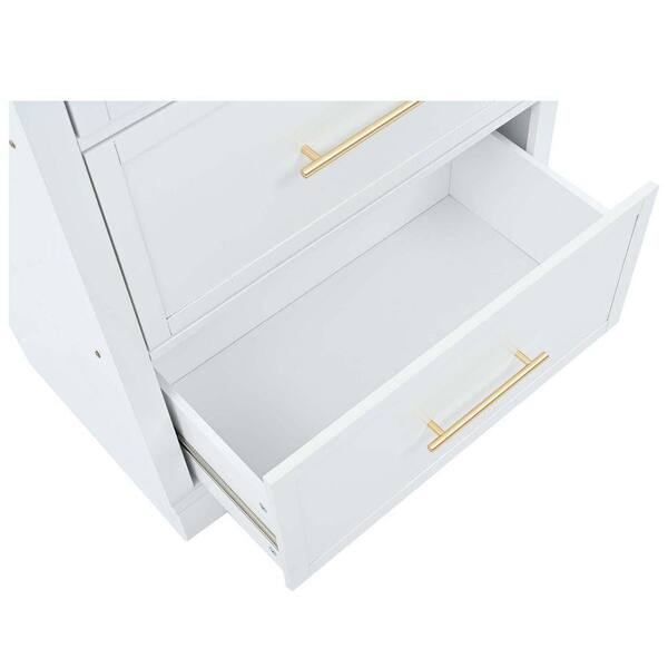 食品庫 XUJMK Modern 25 in. W x 18 in. D x 84 in. H White Linen Cabinet