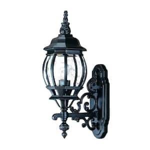 Chateau Collection 1-Light Matte Black Outdoor Wall Lantern Sconce