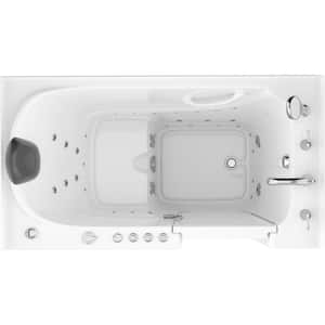 Safe Premier 59.6 in. x 60 in. x 32 in. Right Drain Walk-In Air and Whirlpool Bathtub in White