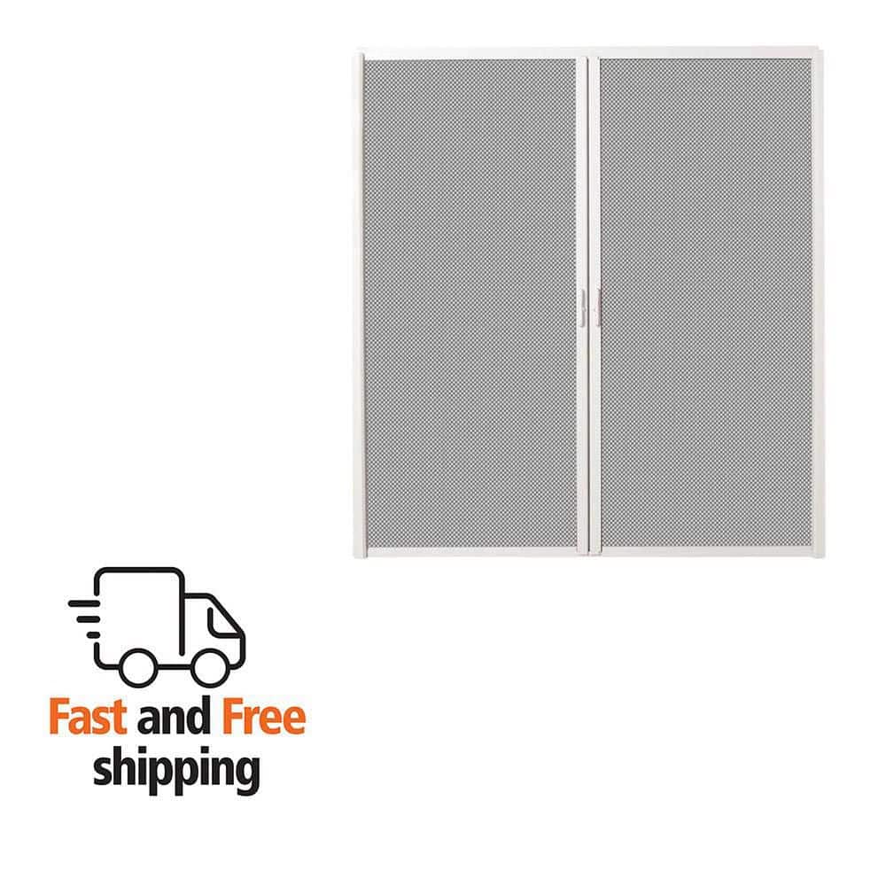 MMI DOOR 72 in. x 82 in. White Aluminum Inswing Retractable Double