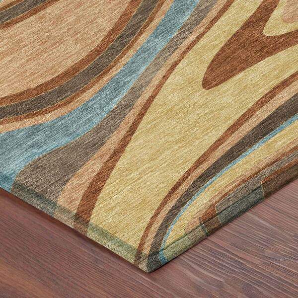 Chantille Machine Washable Indoor/Outdoor Abstract ACN2494 Gold 3 ft. x 4 ft. Area Rug