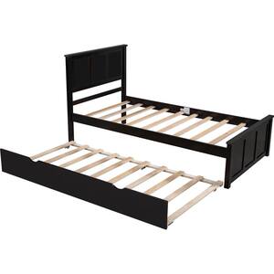 Harper & Bright Designs Oak Twin Size Platform Storage Bed with 3 ...