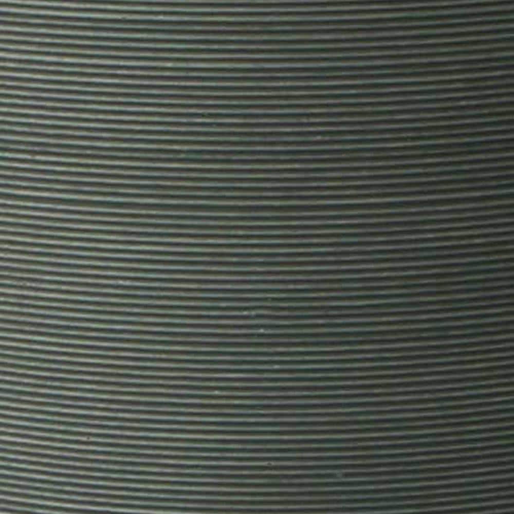Charcoal Gray Round Taper Ribbed Outdoor Planter Set