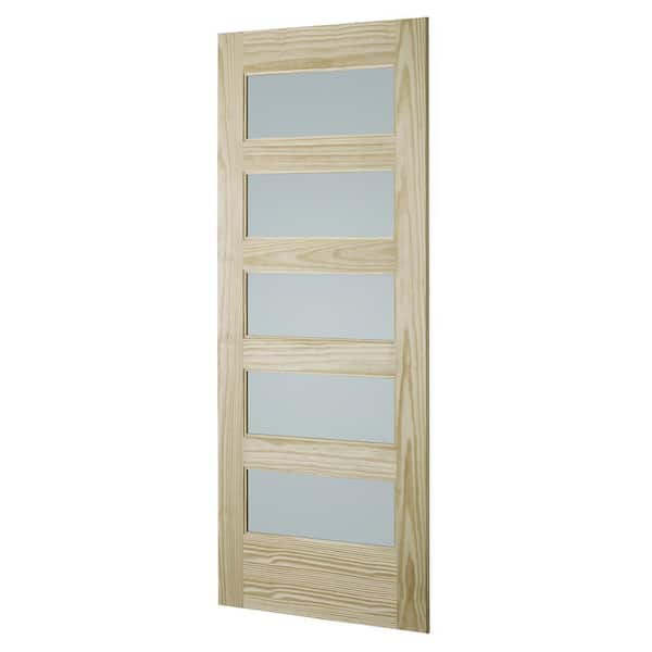 33 in. x 84 in. Unfinished Clear Pine 1-Lite Interior Barn Door Slab 33 in. x 84 in. Unfinished Clear Pine 1-Lite Interior Barn Door Slab