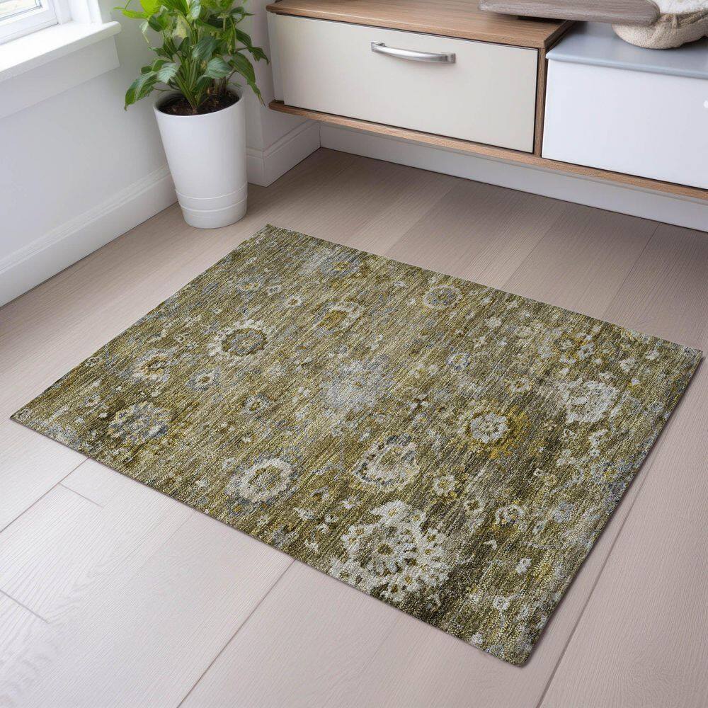 Mayfield Premium Machine Washable Abstract AMF1107 Brown 2 ft. x 3 ft. Area Rug price history on PriceWatchPro