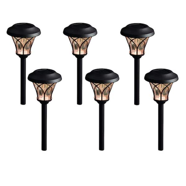 Hampton Bay Solar Bronze Outdoor Integrated LED 3000K 8-Lumens Landscape Pathway Light (6-Pack)