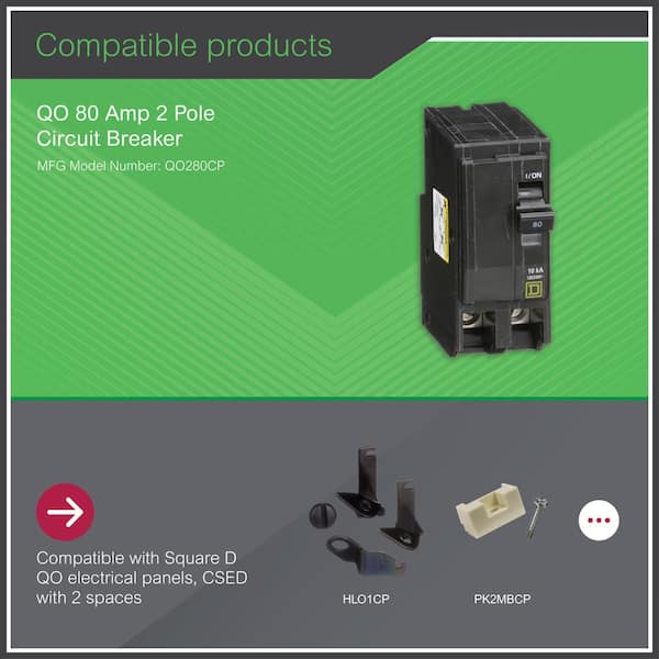 Square D QO 80 Amp 2-Pole Circuit Breaker