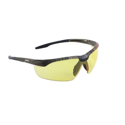 Camo Safety Yellow Glasses with Amber Lenses