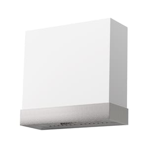 30 in. Stainless Steel Ducted Wall Mount Range Hood with Powerful 600 CFM Vent Motor, 3-Speed, in White with Nickel