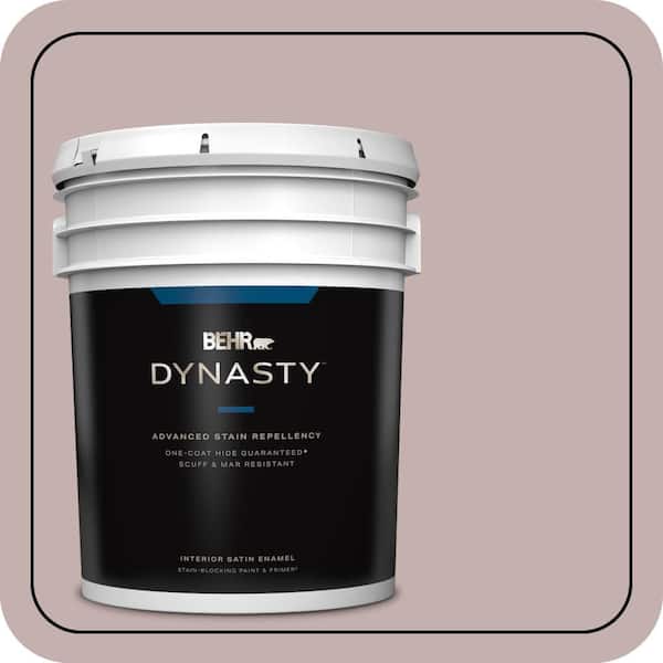 BEHR DYNASTY 5 gal. #MQ1-45 Versailles Rose One-Coat Hide Satin Enamel Interior Stain-Blocking Paint & Primer