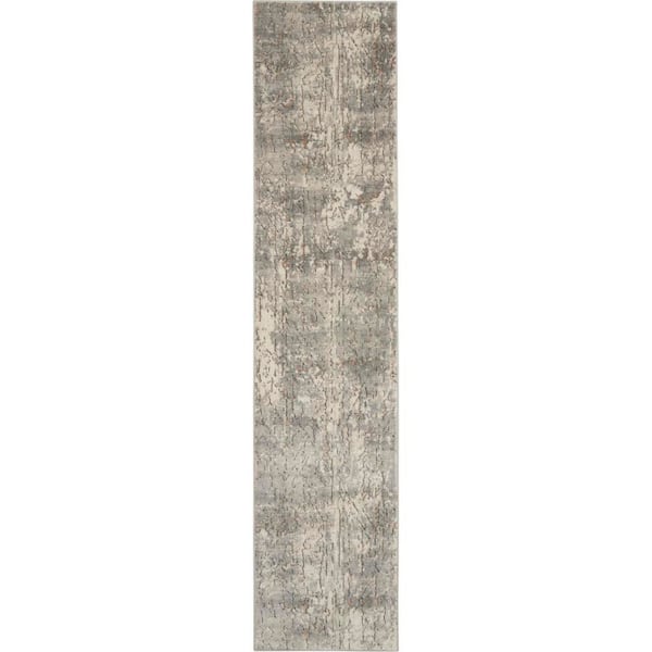 Nourison Concerto Beige/Grey 2 ft. x 8 ft. Abstract Rustic Kitchen Runner Area Rug