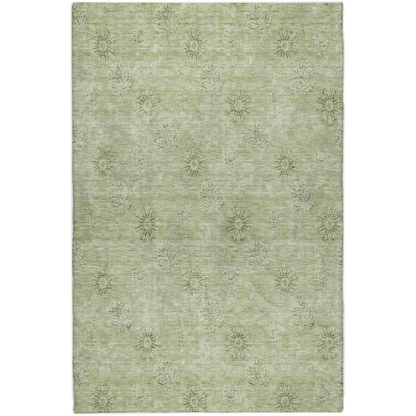 Dream Shag Premium Machine Washable Abstract ADS789 Sage 9 ft. x 12 ft. Area Rug