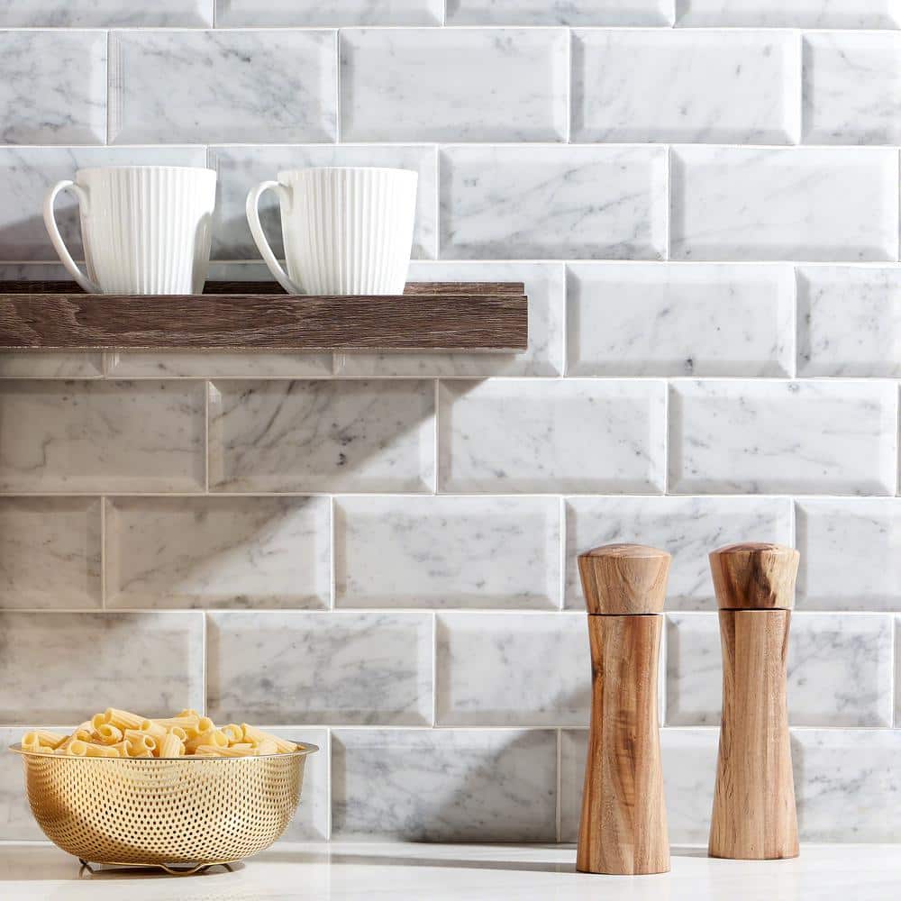 Carrara White Marble 3x6 Subway Wall Tile