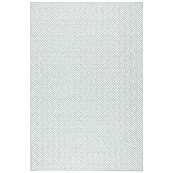 Herringbone Machine Washable Swedish Blue 2 ft. x 3 ft. Indoor Area Rug