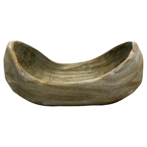 Brown 14 in. Wide Decorative Wood Bowl