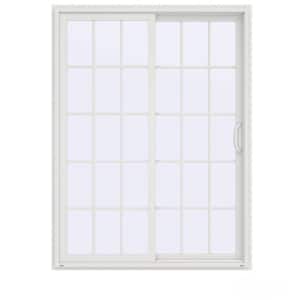 60 in. x 80 in. V-4500 Contemporary White Vinyl Right-Hand 15 Lite Sliding Patio Door