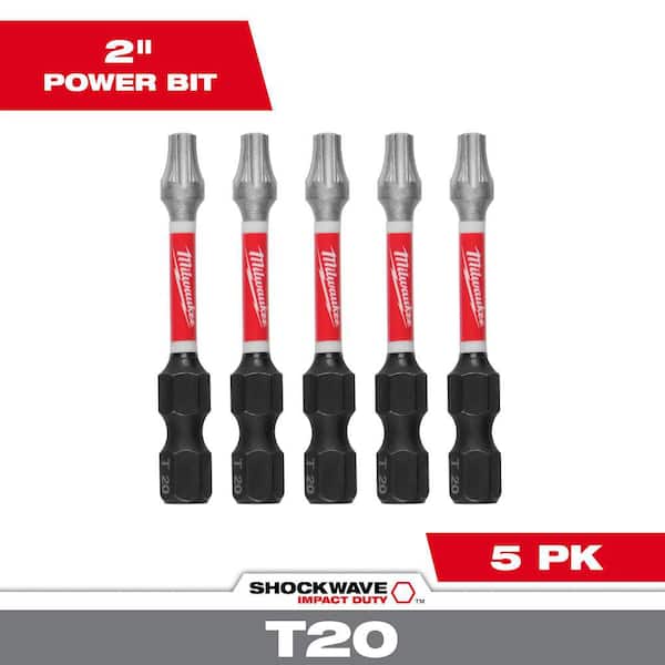 SHOCKWAVE Impact Duty 2 in. T20 Torx Alloy Steel Screw Driver Bit (5-Pack)