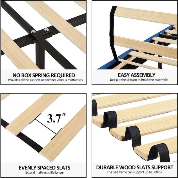 Platform Bed Frame Box Spring Replacement With Adjustable Lumbar