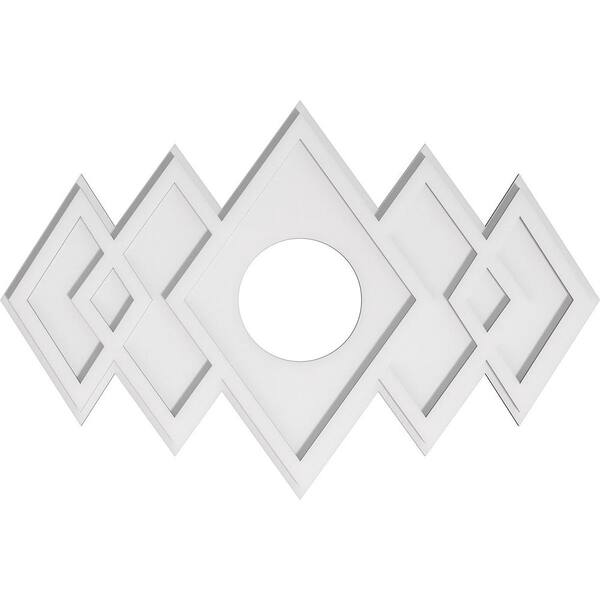 Ekena Millwork 34 in. W x 22-5/8 in. H x 7 in. ID x 1 in. P Zoe Architectural Grade PVC Contemporary Ceiling Medallion