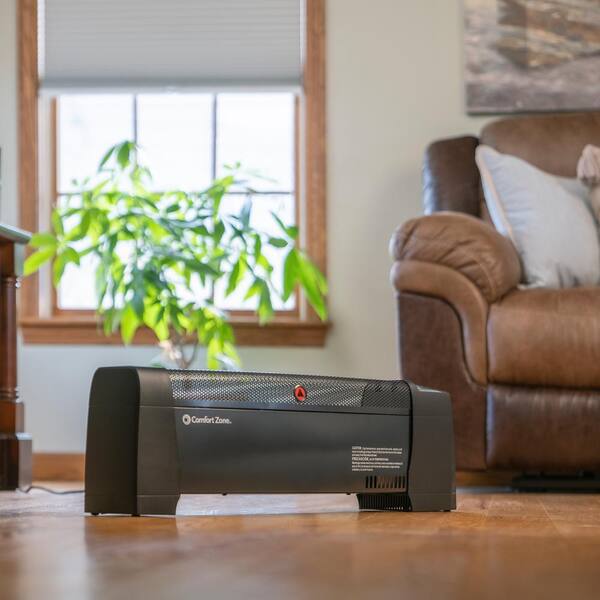 Comfort Zone 30 in. 750/1500-Watt Digital Convection Floor Baseboard  Portable Heater CZ650B - The Home Depot