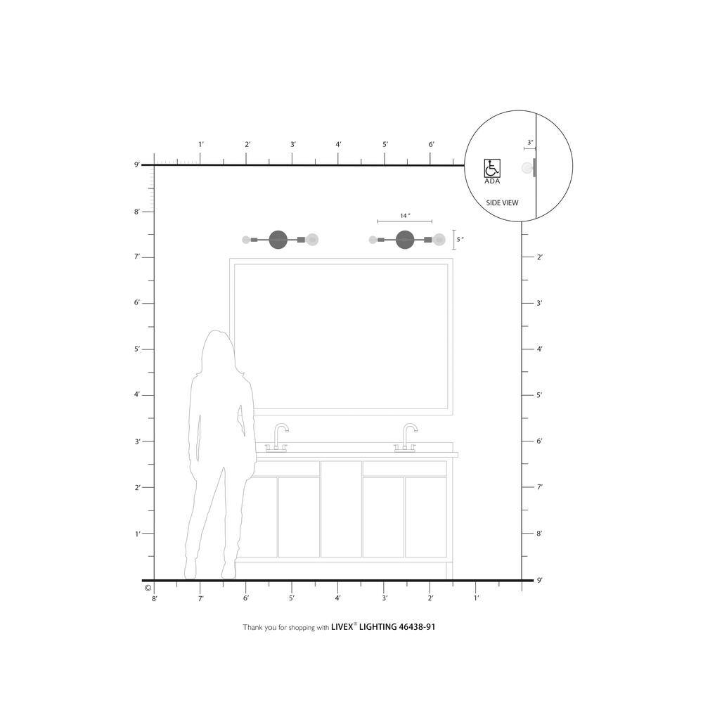 Blairwood Brushed Nickel 2-Light ADA Compliant Wall Sconce