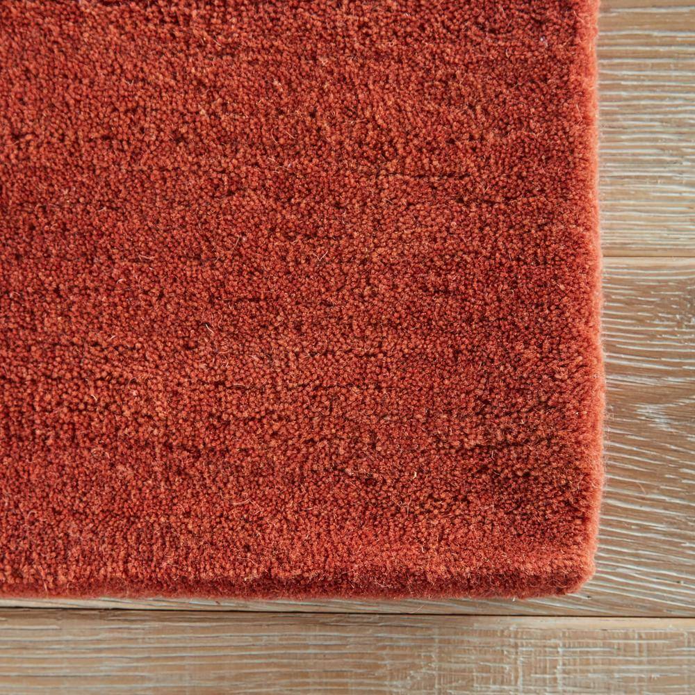 Coral and Ivory Wool Tufted 5' x 8' Area Rug