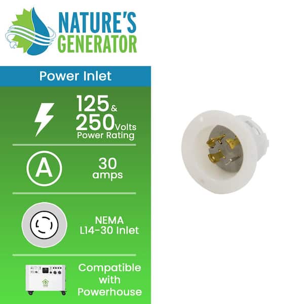30 Amp 125/250 Volt NEMA 14-30 Power Input Inlet
