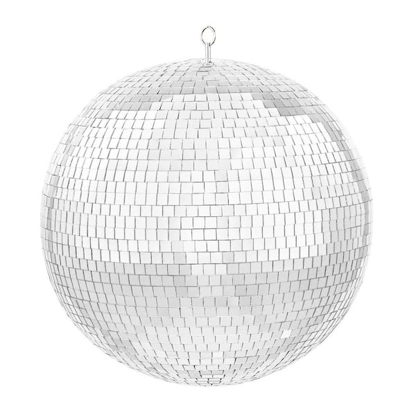 20 in. x 20 in. Globe Mirror Disco Ball with Hanging Ring, Party Decoration for DJ, Club, Stage, Wedding, Birthday