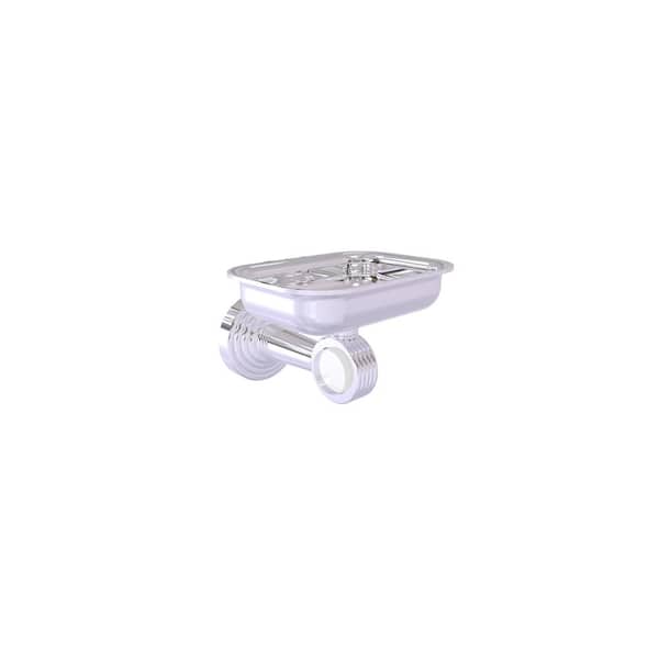 Allied Brass Pacific Beach Wall Mounted Soap Dish Holder with Groovy Accents in Polished Chrome