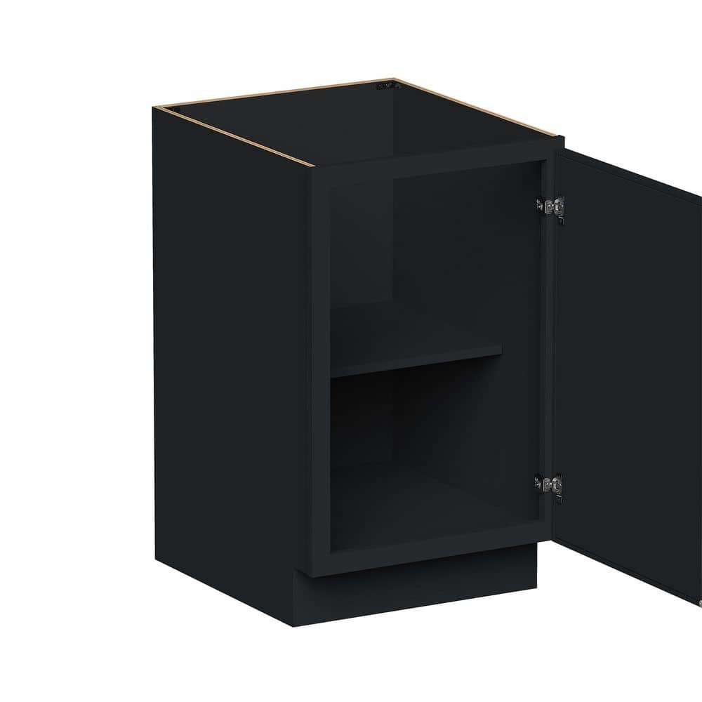 21 in W x 24 in D x 34.5 in H HDF Ready to Assemble Full Height Door Base Cabinet in Ebony Black with 1-Door, 1-Shelf price history on PriceWatchPro