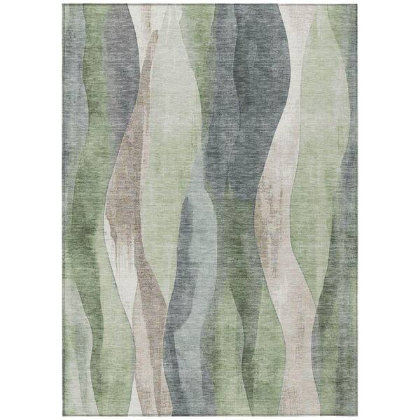 Chantille Machine Washable Indoor/Outdoor Abstract ACN1989 Fern 3 ft. x 4 ft. Area Rug