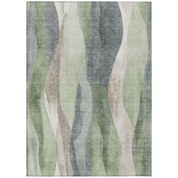 Chantille Machine Washable Indoor/Outdoor Abstract ACN1989 Fern 5 ft. x 7 ft. 6 in. Area Rug