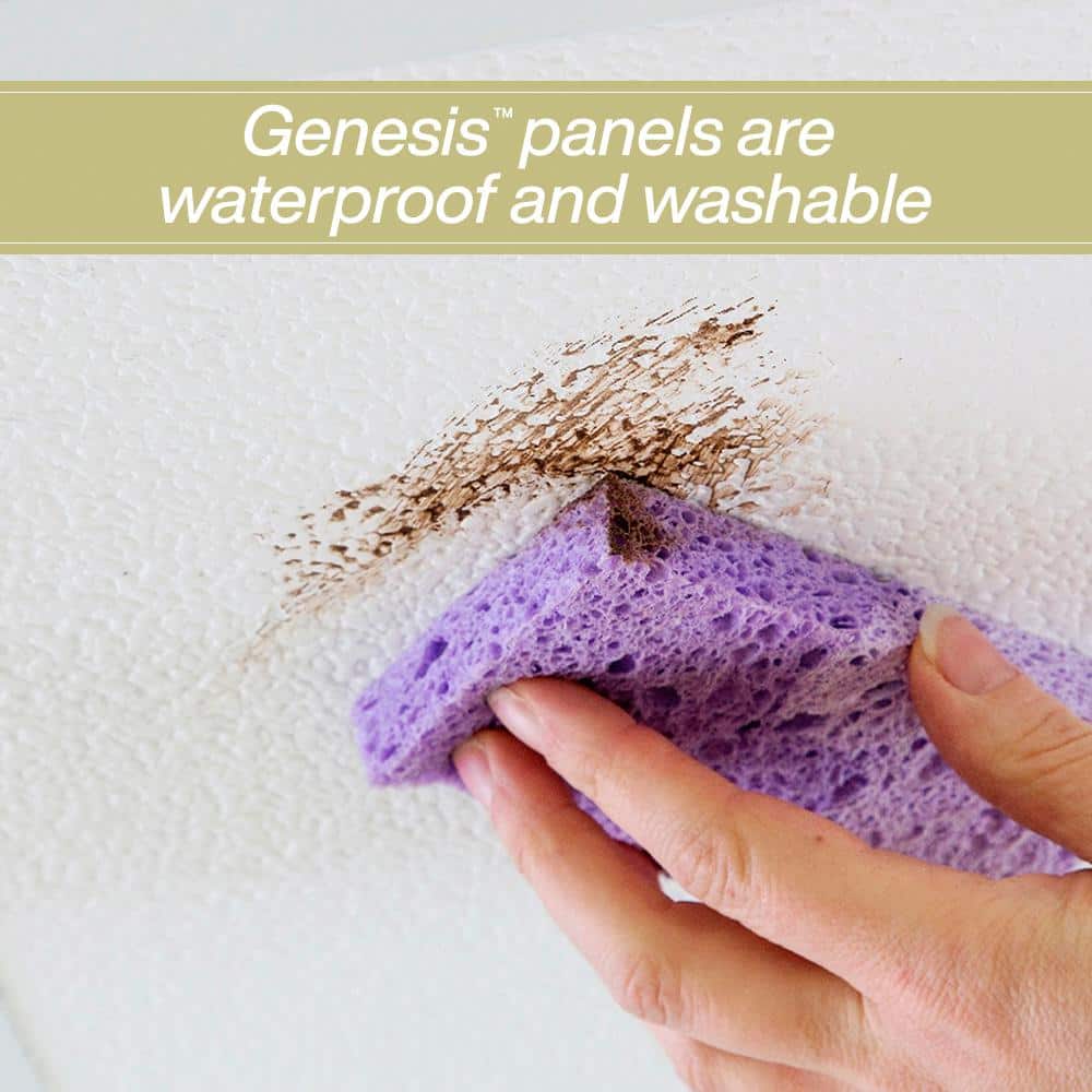 Waterproof Designer Series 23.75'' L x 23.75'' W Smooth Vinyl Drop-In Ceiling Tile In White