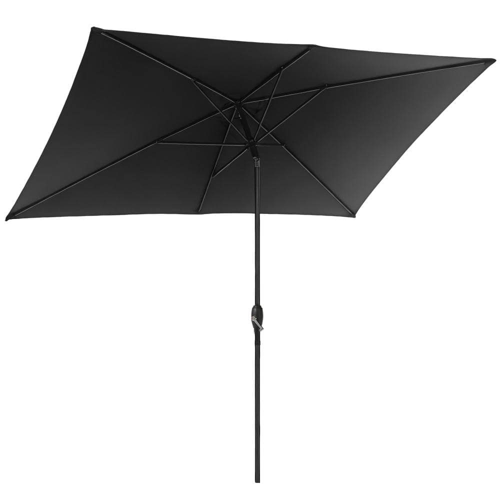 6.5x10 ft Black Rectangular Patio Umbrella with Crank Tilt Waterproof Wind-Resistant Market Umbrella for Pool Backyard price history on PriceWatchPro