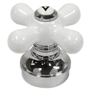 Universal Anchor Knob Faucet Rebuild Kit in Porcelain Finish with Chrome Detail